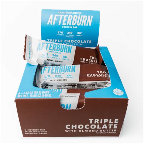 Afterburn Triple Chocolate Almond Protein Bars Burn Boot Camp