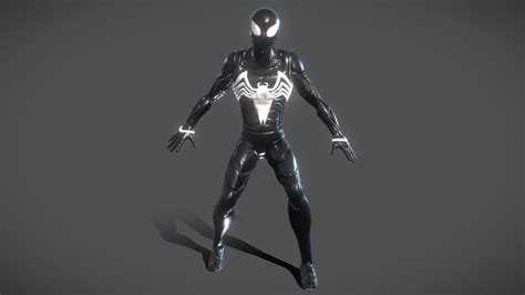 Spider Man Black Suit Venom Symbiote Buy Royalty Free 3D Model By