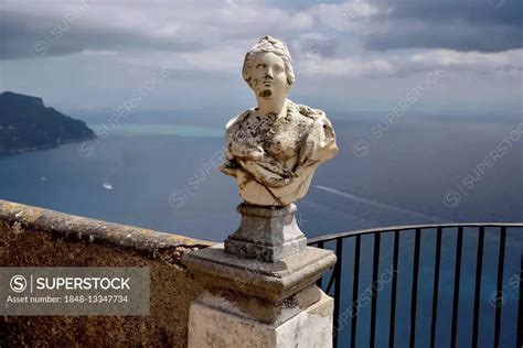 Marble Bust At Terrazza Dell Infinito Of Villa Cimbrone Ravello