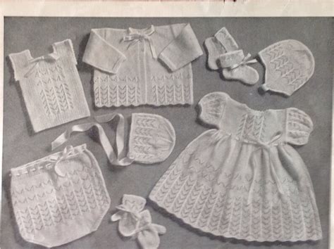 Pattern For 8 Knitted Baby Garments Vintage Pattern Etsy