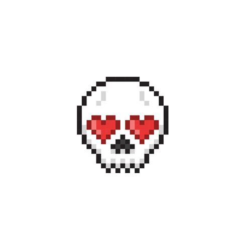 skull head with love eye in pixel art style 22285502 Vector Art at Vecteezy