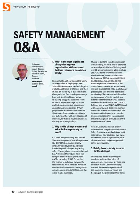 Hindsight Safety Management Q A Skybrary Aviation Safety