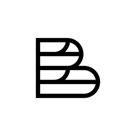 Einfache designvorlage für das logo des buchstaben b Premium Vektor