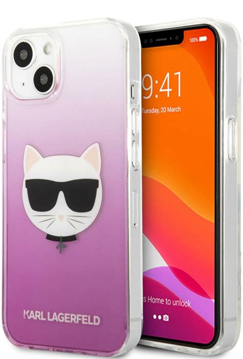 KARL LAGERFELD Choupette Head do Apple iPhone 13 Różowy Etui niskie