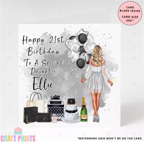 Personalised Womens Birthday Card 18th 21st 30th Daughter Granddaughter Sister £2 99 Picclick Uk