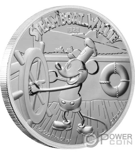 STEAMBOAT WILLIE Mickey Mouse Disney 1 Oz Monnaie Argent 2 Niue 2020