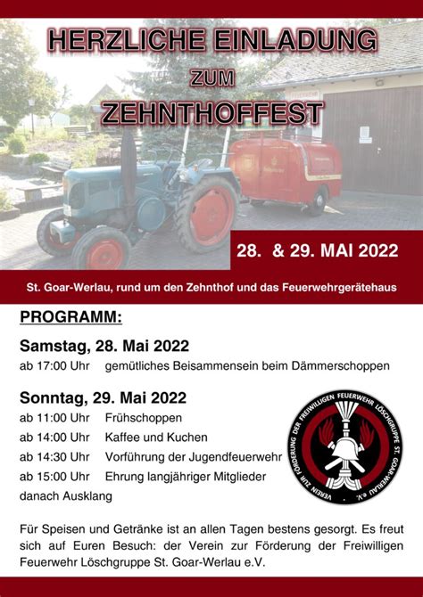 Einladung Zum Zehnthoffest 2022 Herzlich Willkommen Bei Der Feuerwehr