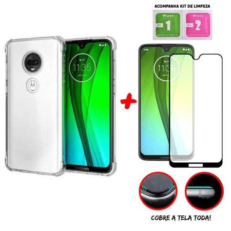 Kit Capinha Transparente Anti Impacto Para Moto G Pel Cula D De