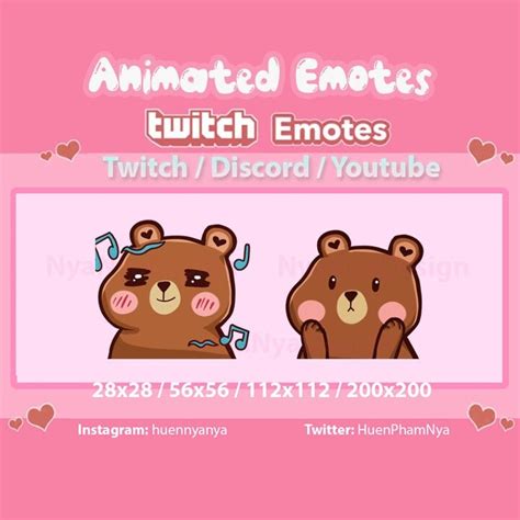 Emote Animado De Twitch Emote De Oso Lindo Emote De Kawaii Emote