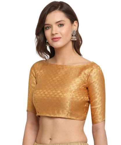 Women Jacquard Golden Readymade Blouse Size 32 At Rs 250 Piece In Surat