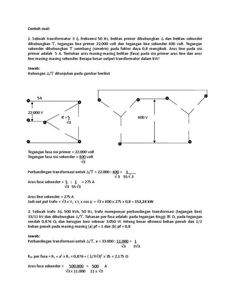 Contoh Soal Dan Jawaban Tentang Hubung Singkat Trafo Jawaban Buku