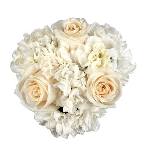 Wedding Flower Centerpiece White Roses Carnations Globalrose