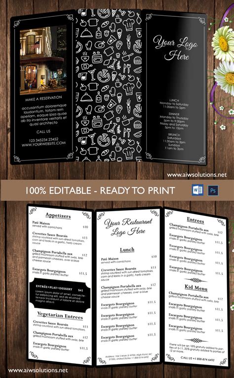 Design And Templates Menu Templates Wedding Menu Food Menu Bar Menu