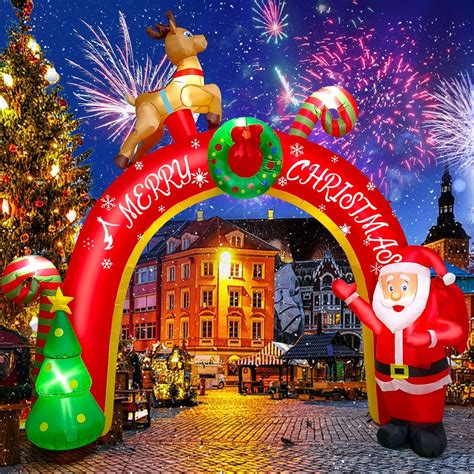 10ft Christmas Inflatable Decoration With Build In Leds Blow Up Yard