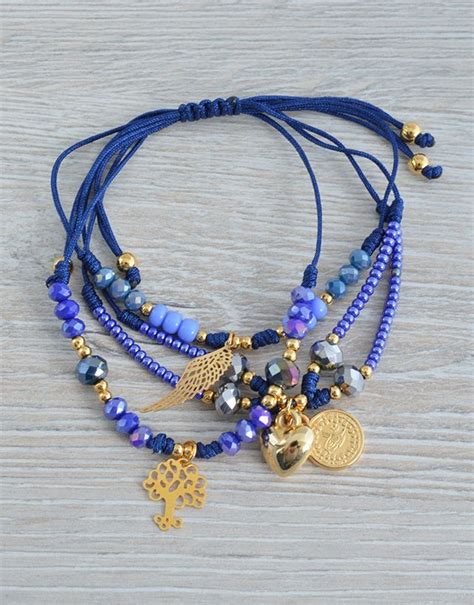 Pulseras Pulsera Hilo Azul Pulseras Pulseras Bonitas Pulseras De