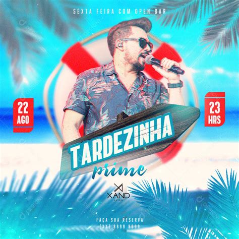 Social Media Tardezinha Prime Agenda Xand Aviões Flyer PSD Editável