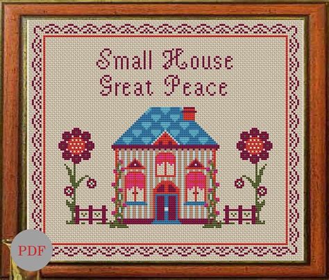 House Sampler, Primitive Cross Stitch Pattern, House Cross Stitch ...