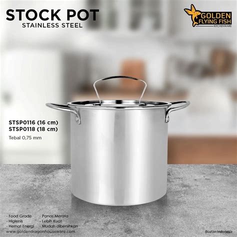 Jual Golden Flying Fish Panci Stock Pot Stainless Steel Cm Cm