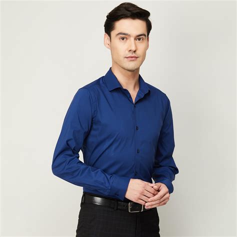 Buy Code Men Solid Full Sleeves Slim Fit Formal Shirt From Code At Just