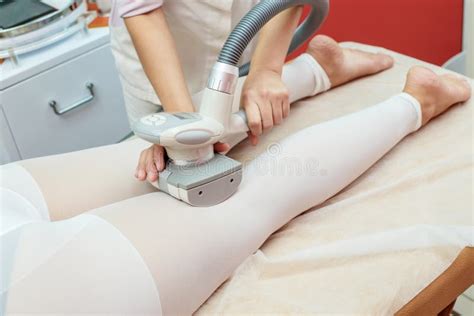 Woman Having Procedure Of Anti Cellulite Lpg Massage Cosmetology