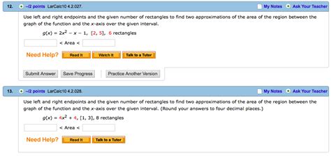 Solved Use Left And Right Endpoints And The Given Number Of Chegg