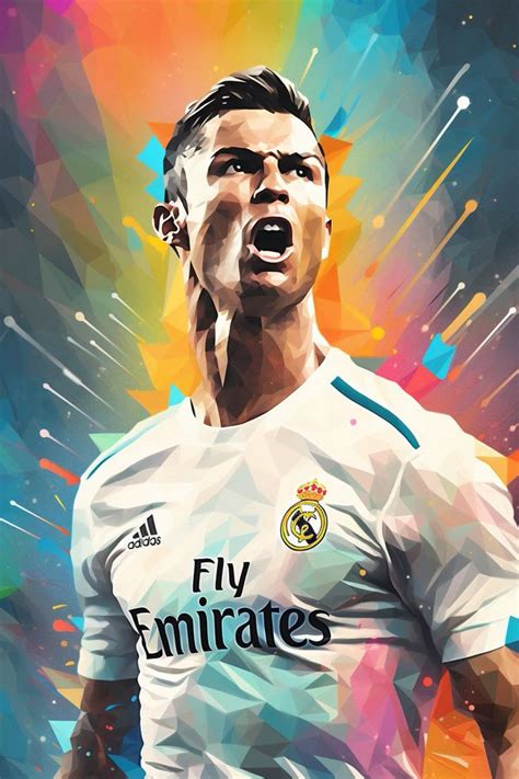 Cristiano Ronaldo Poster Abstract Portret Voetbalposter 50x70cm