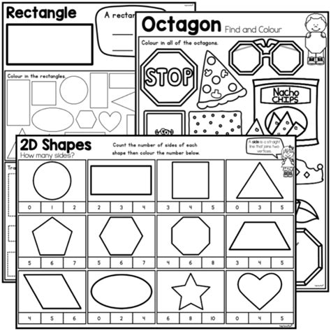 2d Shapes Worksheet Package Top Teacher