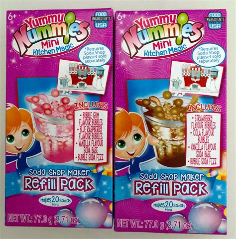 2 X Yummy Nummies Mini Kitchen Magic Soda Shop Maker Refils Read