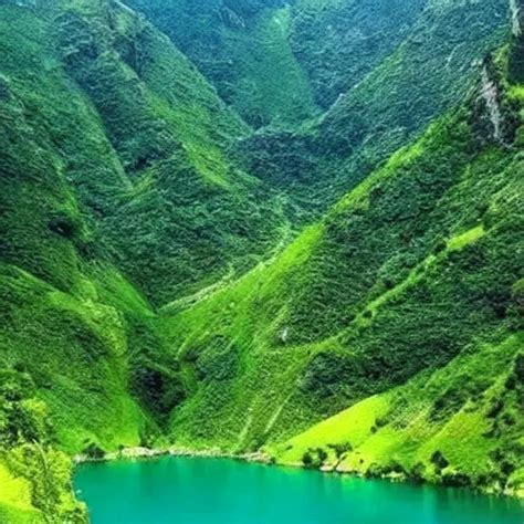 Beautiful Scenery Green Mountains And Green Waters Perfect Pic