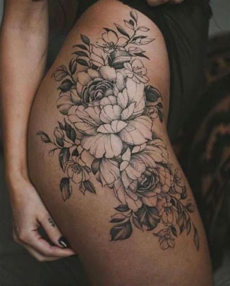 50 Tempting And Attractive High Thigh Floral Tattoo Designs For You