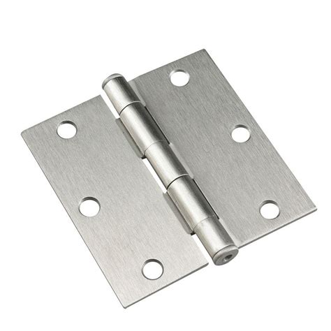 Onward 3 12 In X 3 12 In Brushed Nickel Full Mortise Butt Hinge With Removable Pin 2 Pack