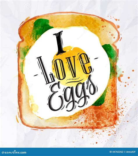 Toast With Scrambled Eggs Vector Illustration 44762262