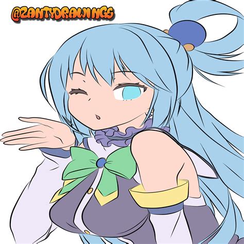 Aqua Konosuba Sketch By Zantydrawings On Deviantart