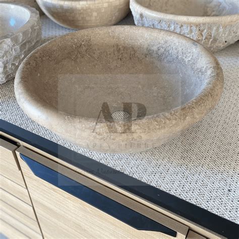 Vasque En Travertin Beige Apex Pierre