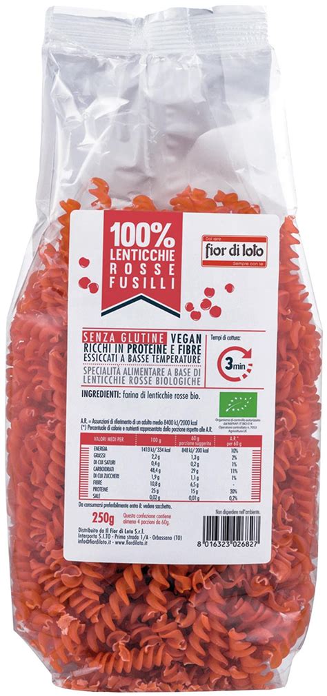 Fusilli Di Lenticchie Rosse FIOR DI LOTO Agricoltura Biologica