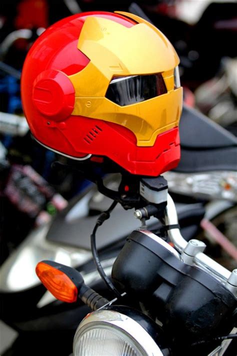 Masei Red Golden Classic Ironman Motorcycle Helmet Jpmotorcyclehelmet