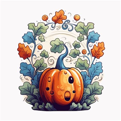 Lindo Personaje De Calabaza Vector Premium