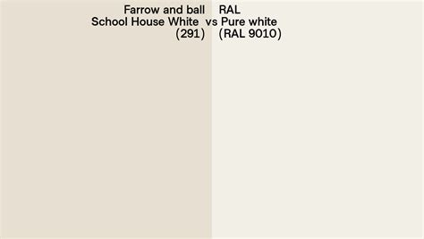 Farrow And Ball School House White 291 Vs RAL Pure White RAL 9010