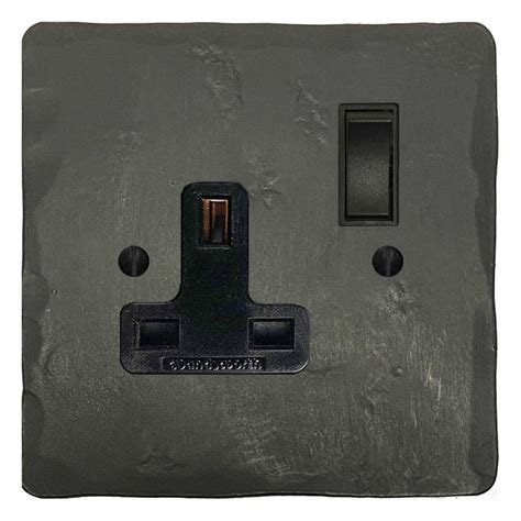 Hand Forged Switched Socket 1 Gang Anthracite Broughtons Lighting And Ironmongery