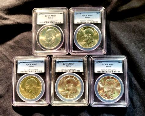 Pcgs Ms Coin Set Ike Silver Dollars S S S