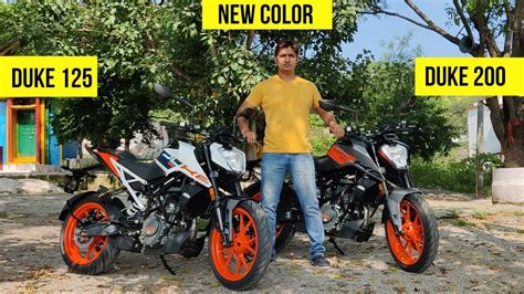 2023 Ktm Duke 200 And 125 New Colors Dark Silver Metallic And Ceramic White Youtube