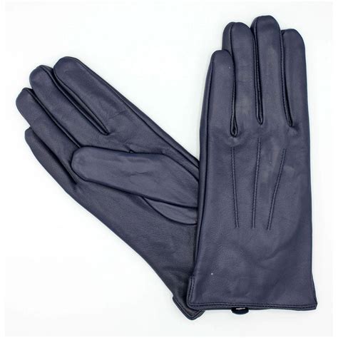 Ladies Navy Leather Gloves 17120 Artisan Leather By Sole Survivor