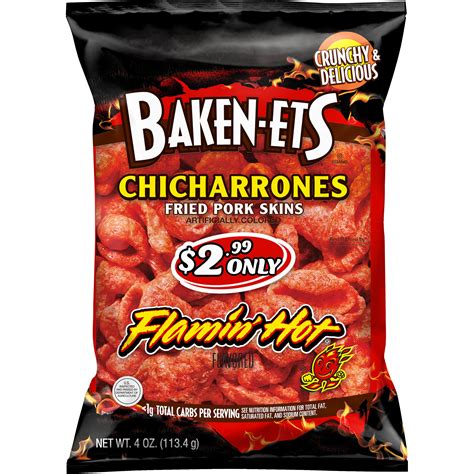 Baken Ets Flamin Hot Flavored Fried Pork Skins Smartlabel