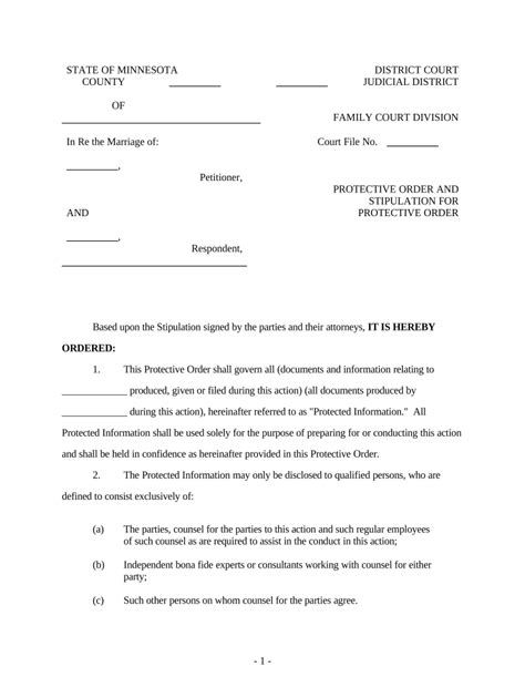 Minnesota Order Doc Template Pdffiller