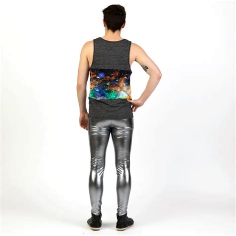 Speerise Männer Shiny Leggings Metallic Spandex Volle Länge Mann