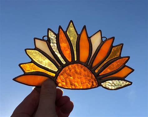 Sunflower Stained Glass Suncatcher Etsy