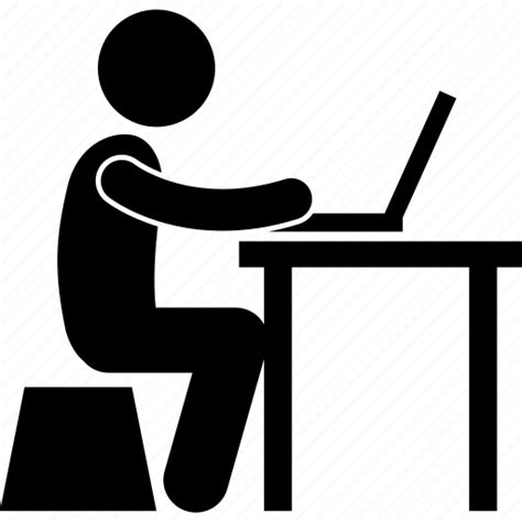 Computer, desk, laptop, man, person, using, working icon - Download on ...