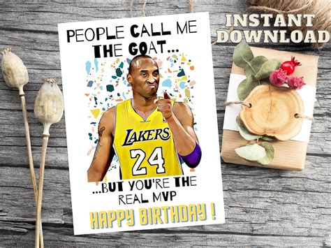 Kobe Bryant Inspired Birthday Card La lakers funny | Etsy