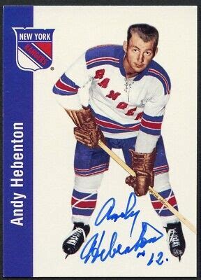 Andy Hebenton 97 Signed Autograph 1994 Parkhurst Missing Link 1956 57