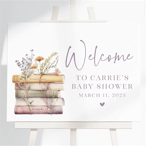 Welcome Sign The Book Baby Shower Etsy